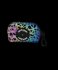 Alternative view of Reflective Visibility Poo Bag Holder Cobble Stone Print-BLACK