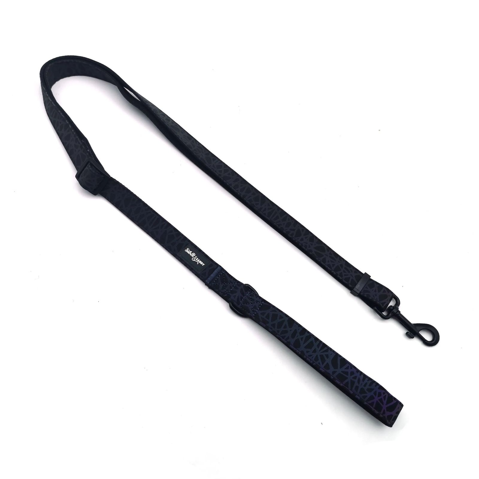 Reflective Visibility Cobble stone Adjustable Leash - BLACK