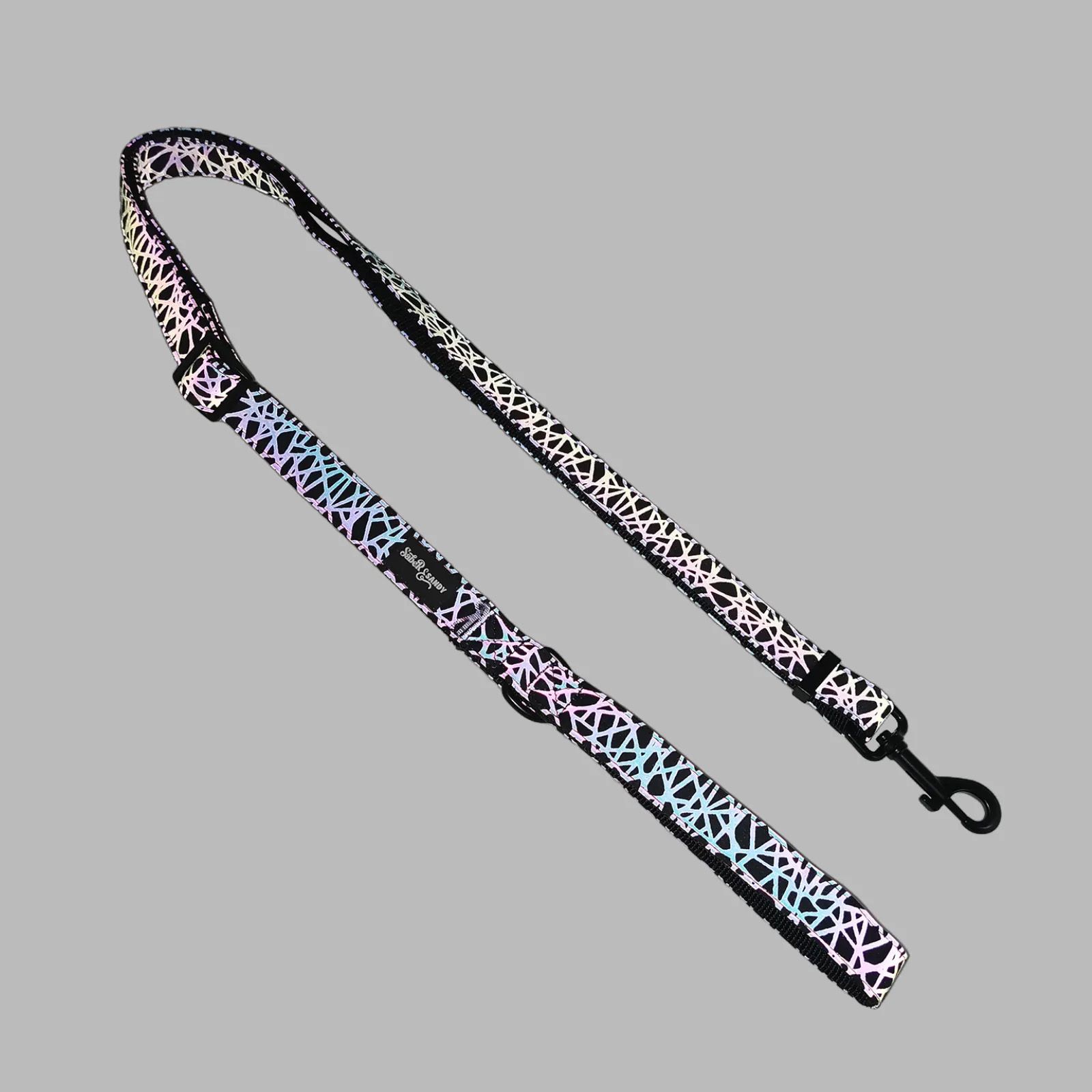 Reflective Visibility Cobble stone Adjustable Leash - BLACK - Image 2