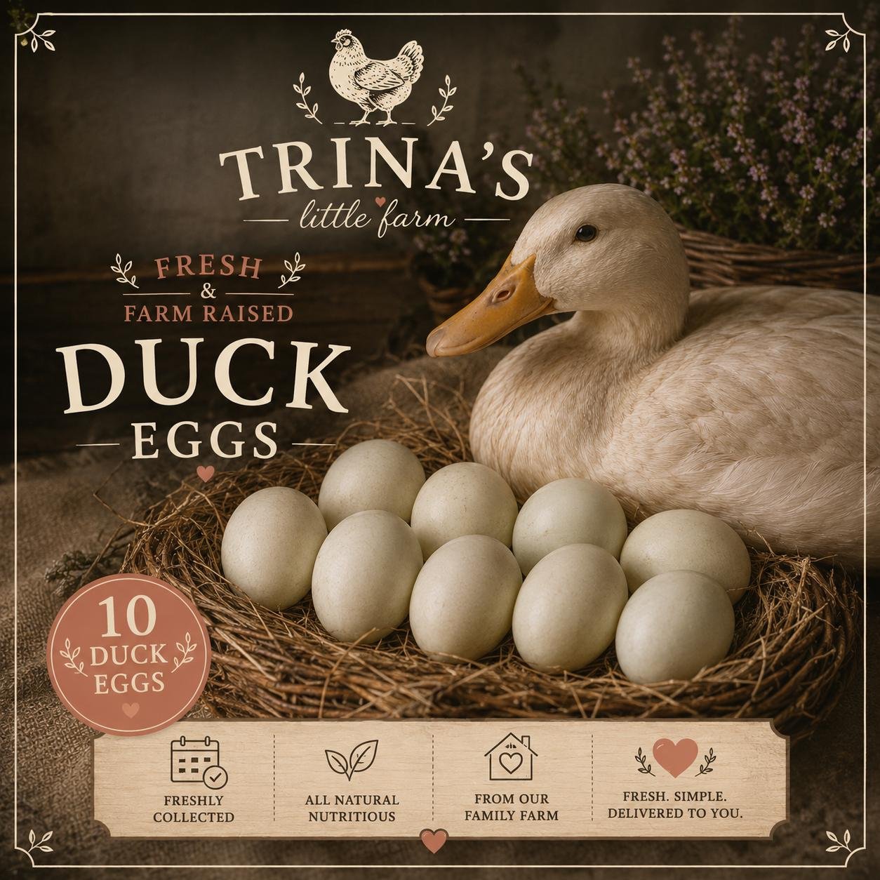 Fresh Duck Eggs Tray of 10