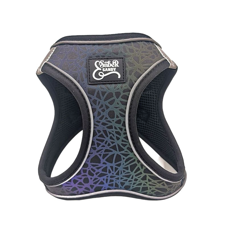 Reflective Visibility Step in Harness Cobble Stone Pattern - BLACK