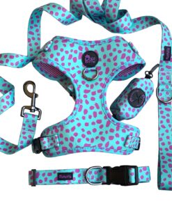 Alternative view of Pawsome - Tiffany Polka Splash Blue Dog Collar