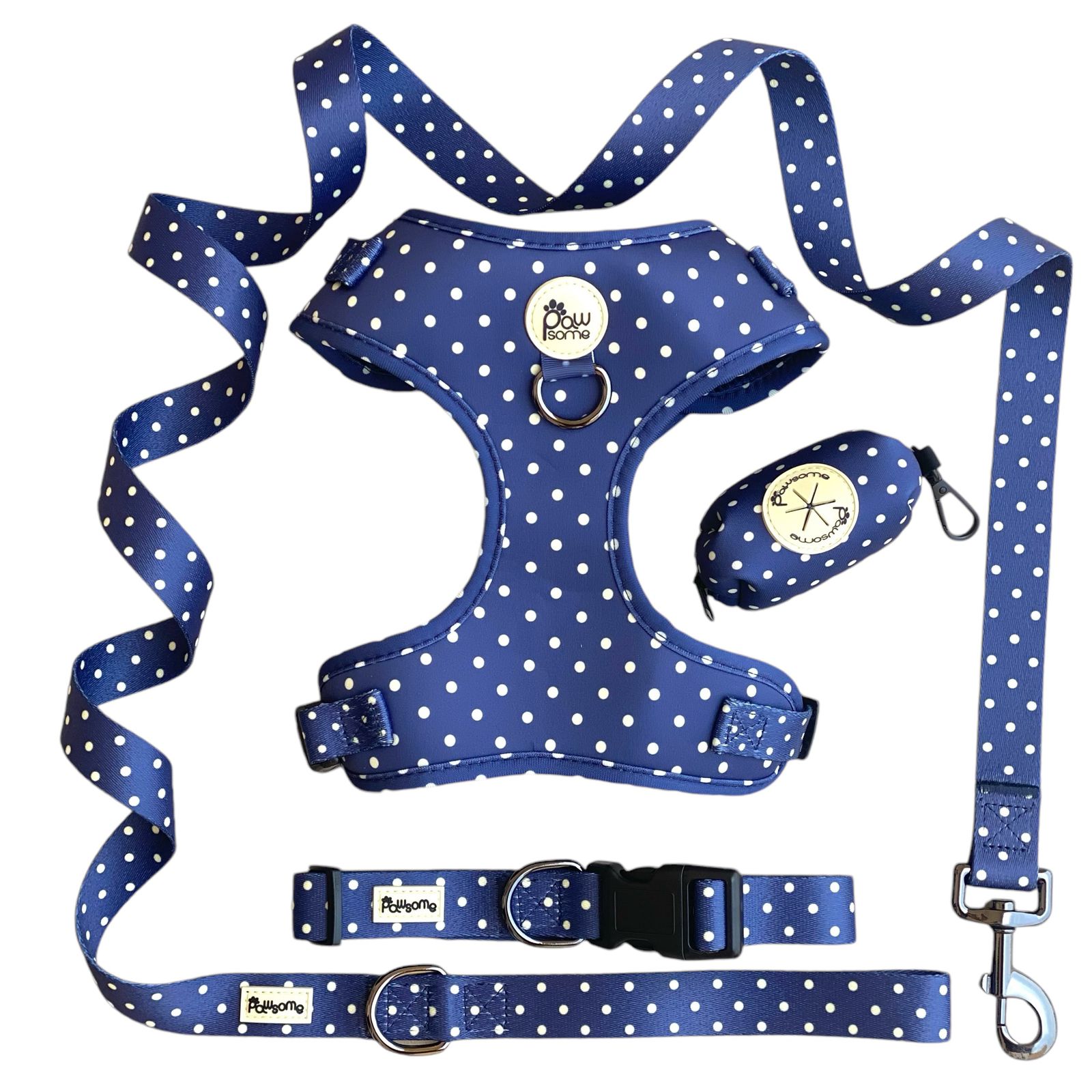 Kate Blue Polka Dot Leash for Dogs - Image 2