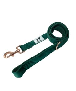 Alternative view of Hanz and Oley-Velvet Leash-Bottle Green