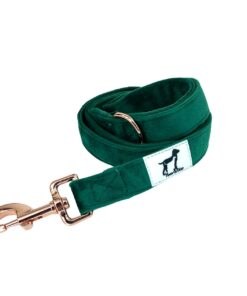 Hanz and Oley-Velvet Leash-Bottle Green