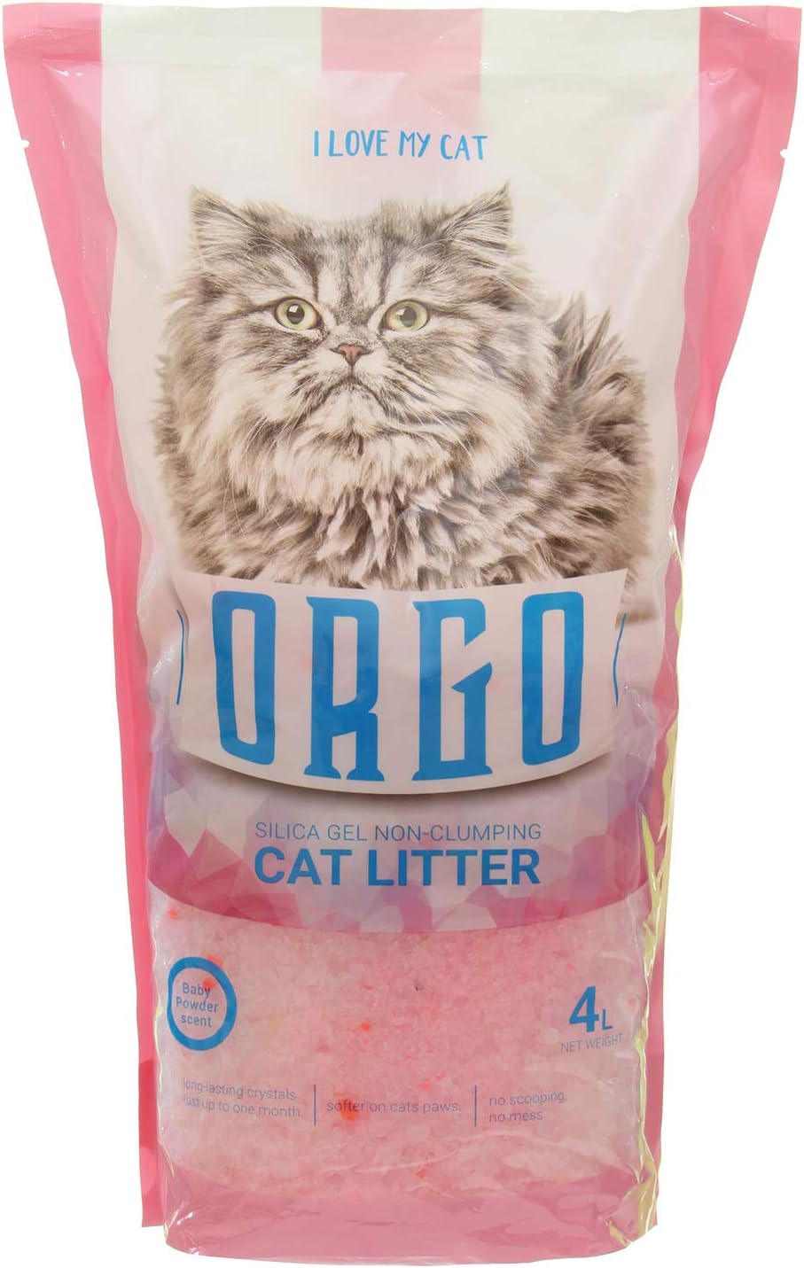 Orgo Silica Cat Litter For Cats, 4L - Baby Powder