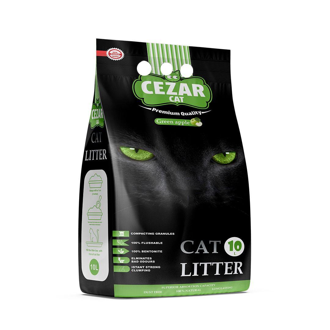 CEZAR Clumping Cat Litter - Green Apple 10LT - Image 2
